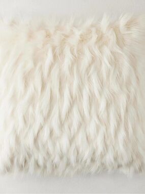 Z Gallerie Coresca Ivory Faux Fur Pillow Cover Cream 24x24 Luxury Plush
